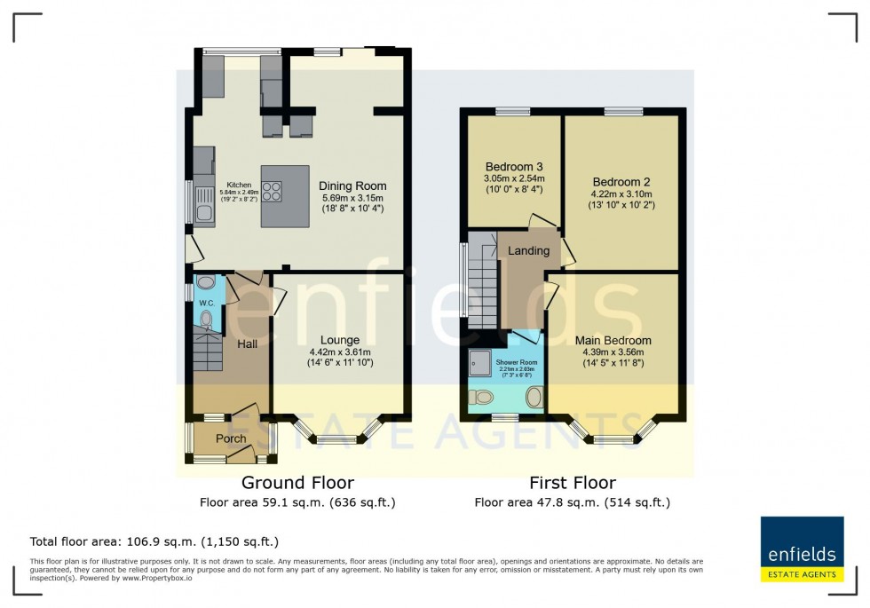 Floorplan for Frederica Road, Bournemouth
