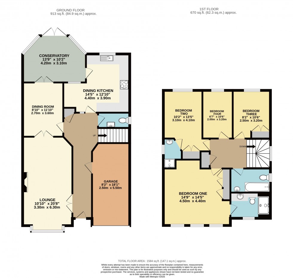 Floorplan for Hampshire Close, Pontefract