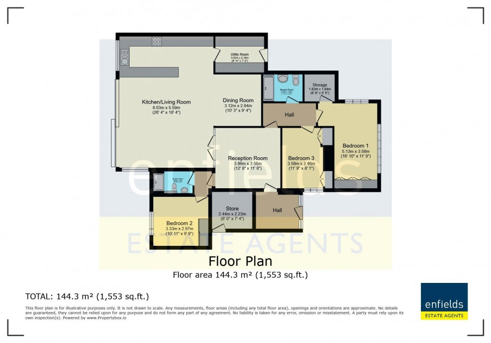 Floorplan for Fontmell Road, Broadstone