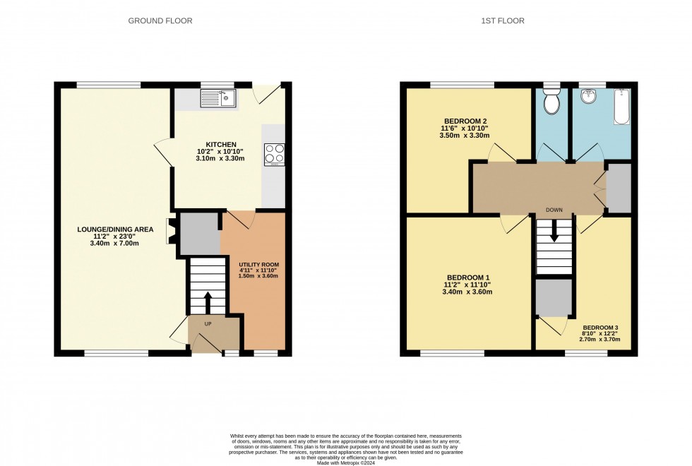 Floorplan for Byron Close, Knottingley