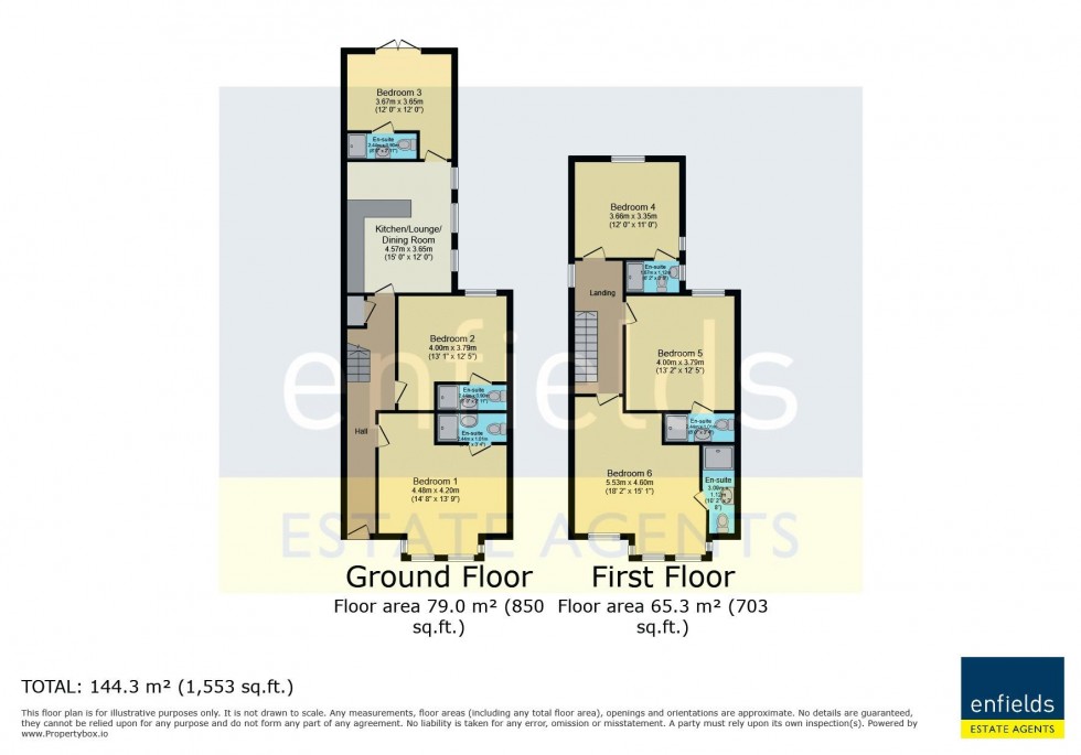 Floorplan for Ashley Road, Poole