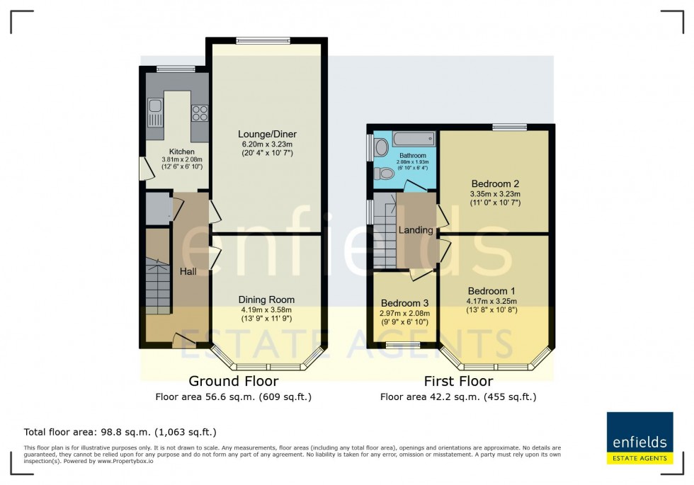 Floorplan for Burcombe Road, Bournemouth