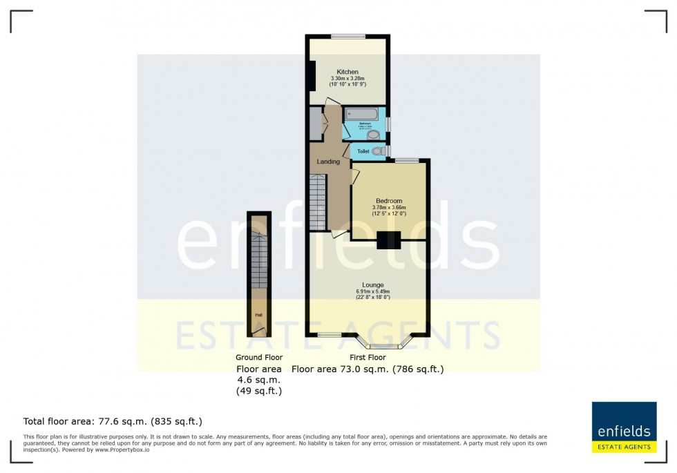 Floorplan for Frederica Road, Winton, Bournemouth, BH9
