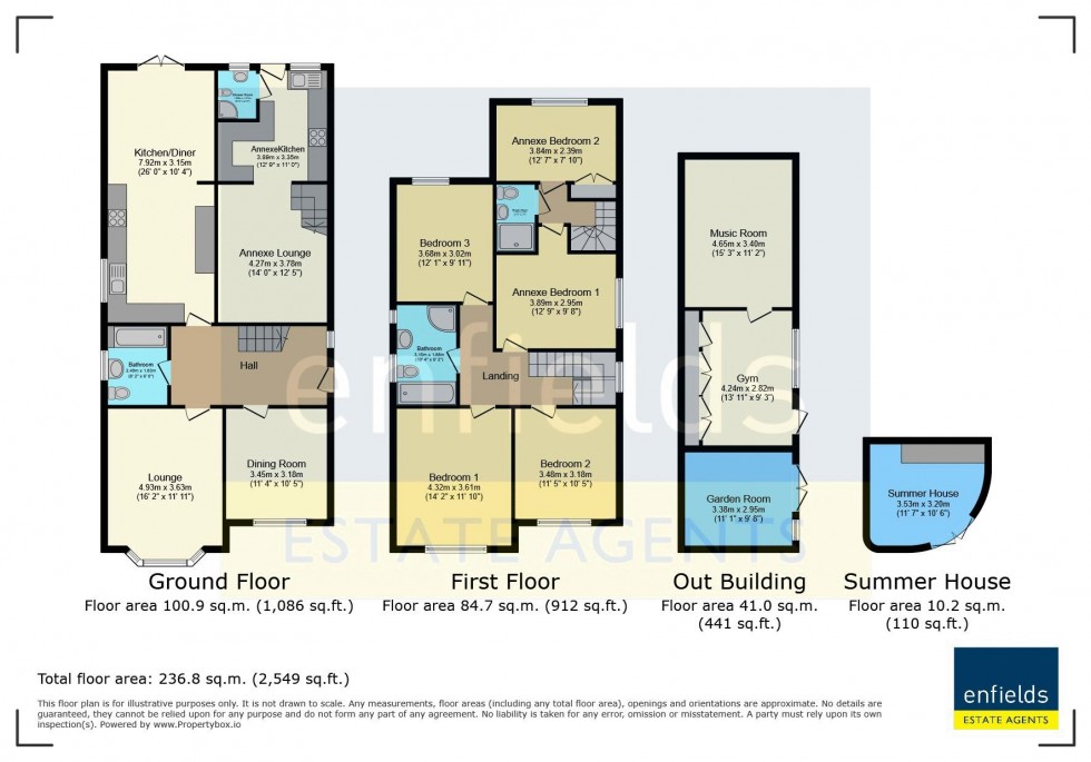 Floorplan for Huge Detached House with Annexe and Detached Outbuilding - Norton Road, Bournemouth
