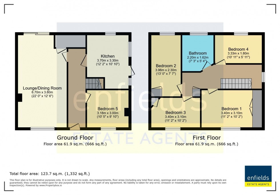 Floorplan for Kenyon Close, Poole