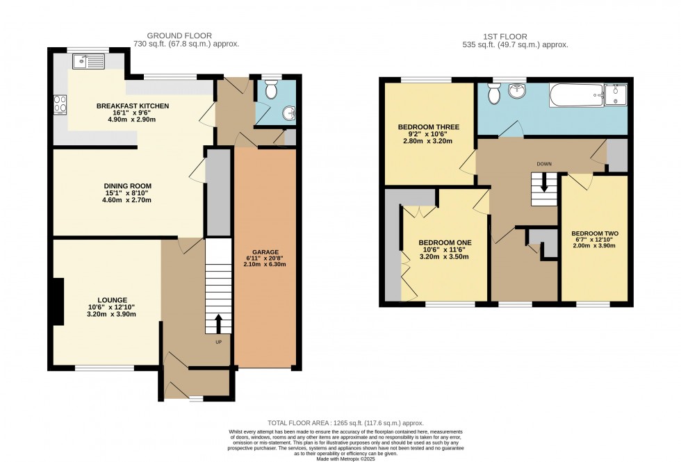 Floorplan for Eastfield Drive, Pontefract