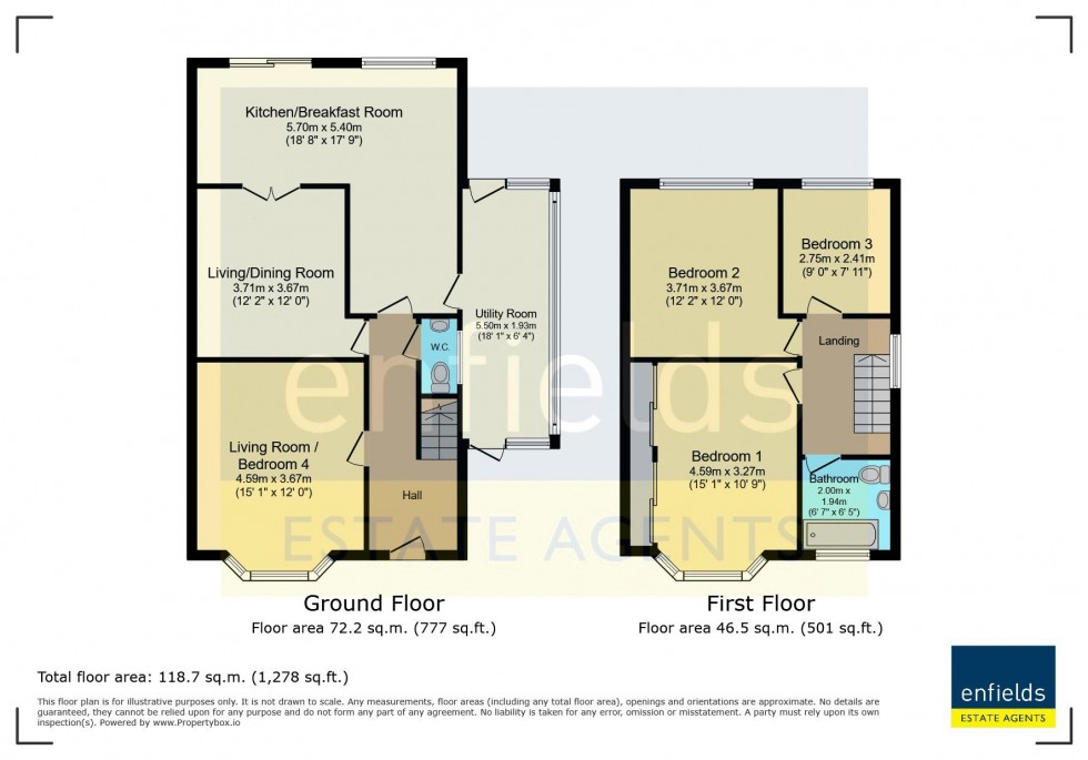 Floorplan for Enfield Road, Poole