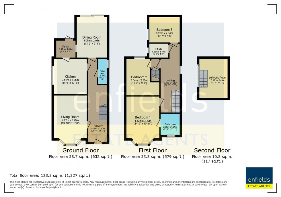 Floorplan for Gladstone Road, Poole