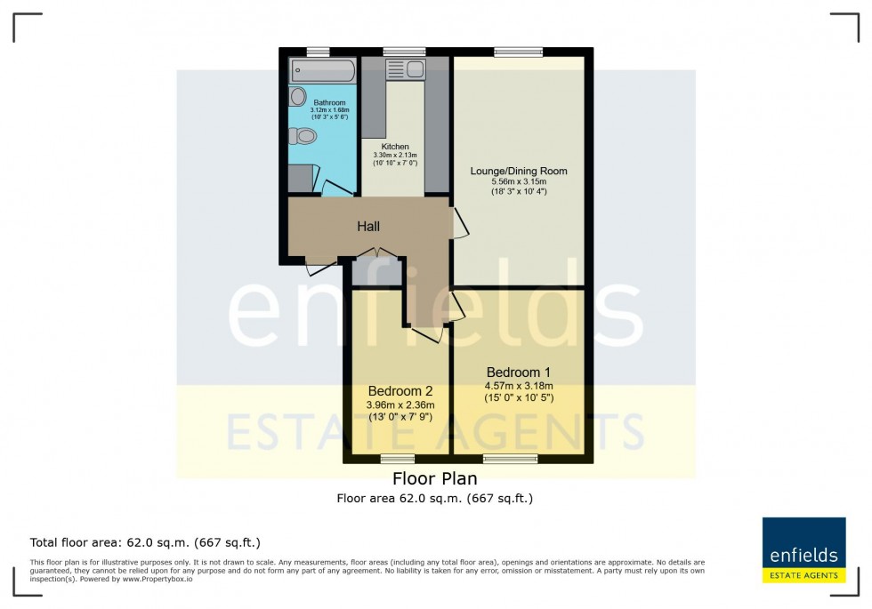 Floorplan for Poole Road, Poole