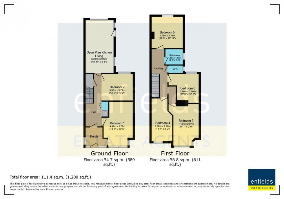 Floorplan for Frederica Road, Bournemouth