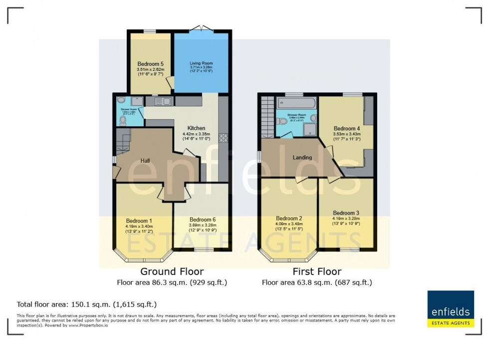 Floorplan for Student House, Ensbury Park