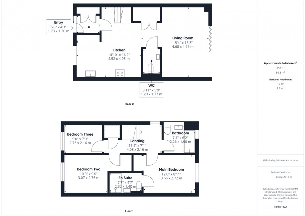 Floorplan for St. Georges Close, Upton, Pontefract