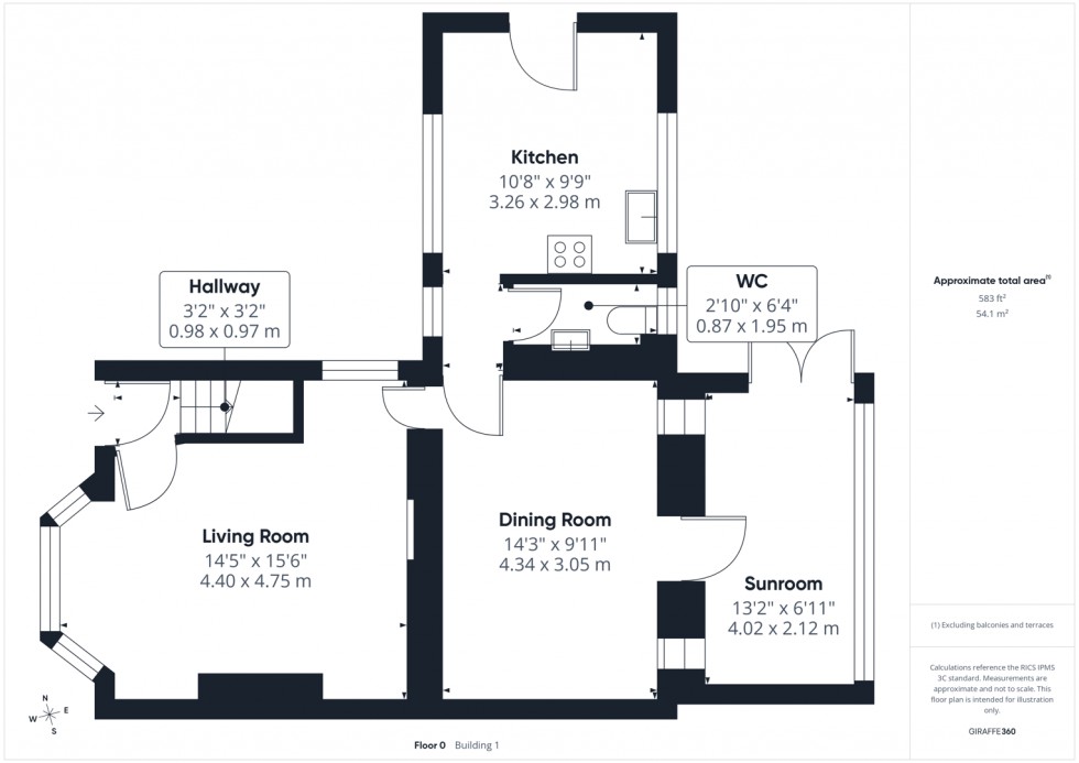 Floorplan for Rose Cottage, Wentbridge, Pontefract