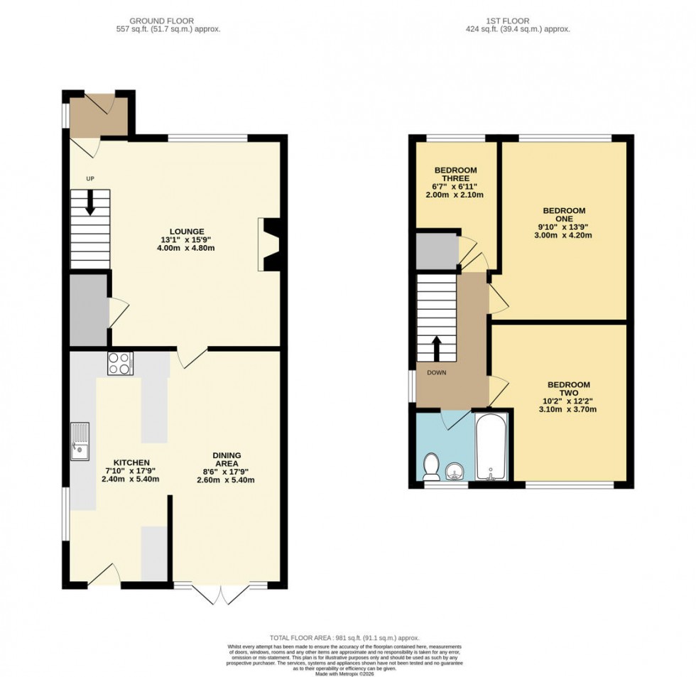 Floorplan for Katrina Grove, Featherstone, Pontefract