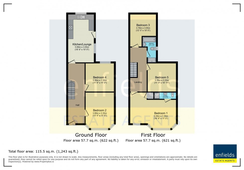 Floorplan for Student House, Bournemouth