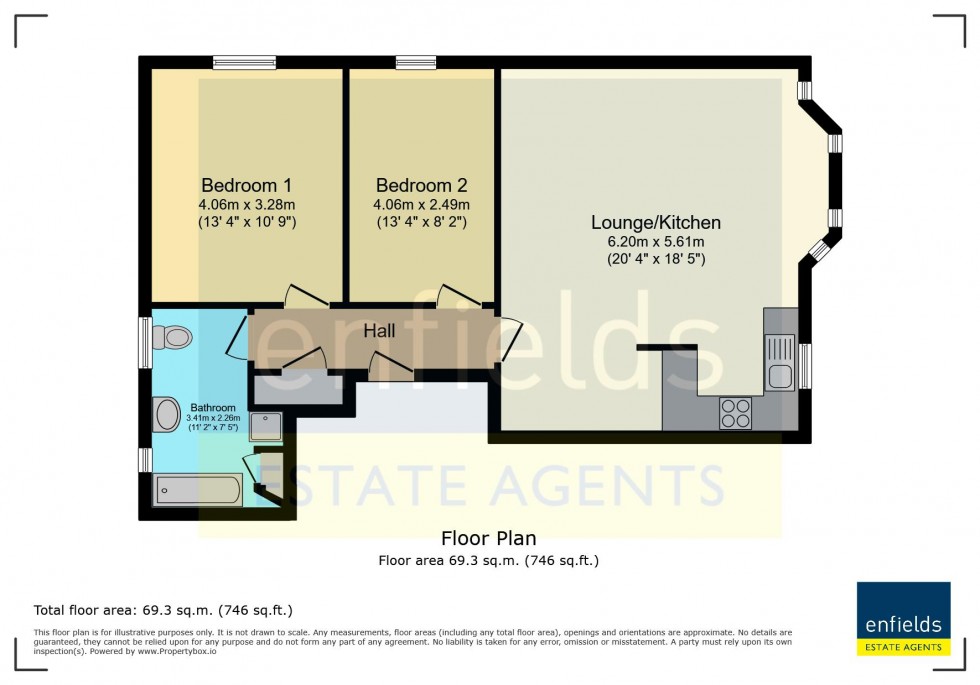 Floorplan for Wimborne Road, Bournemouth